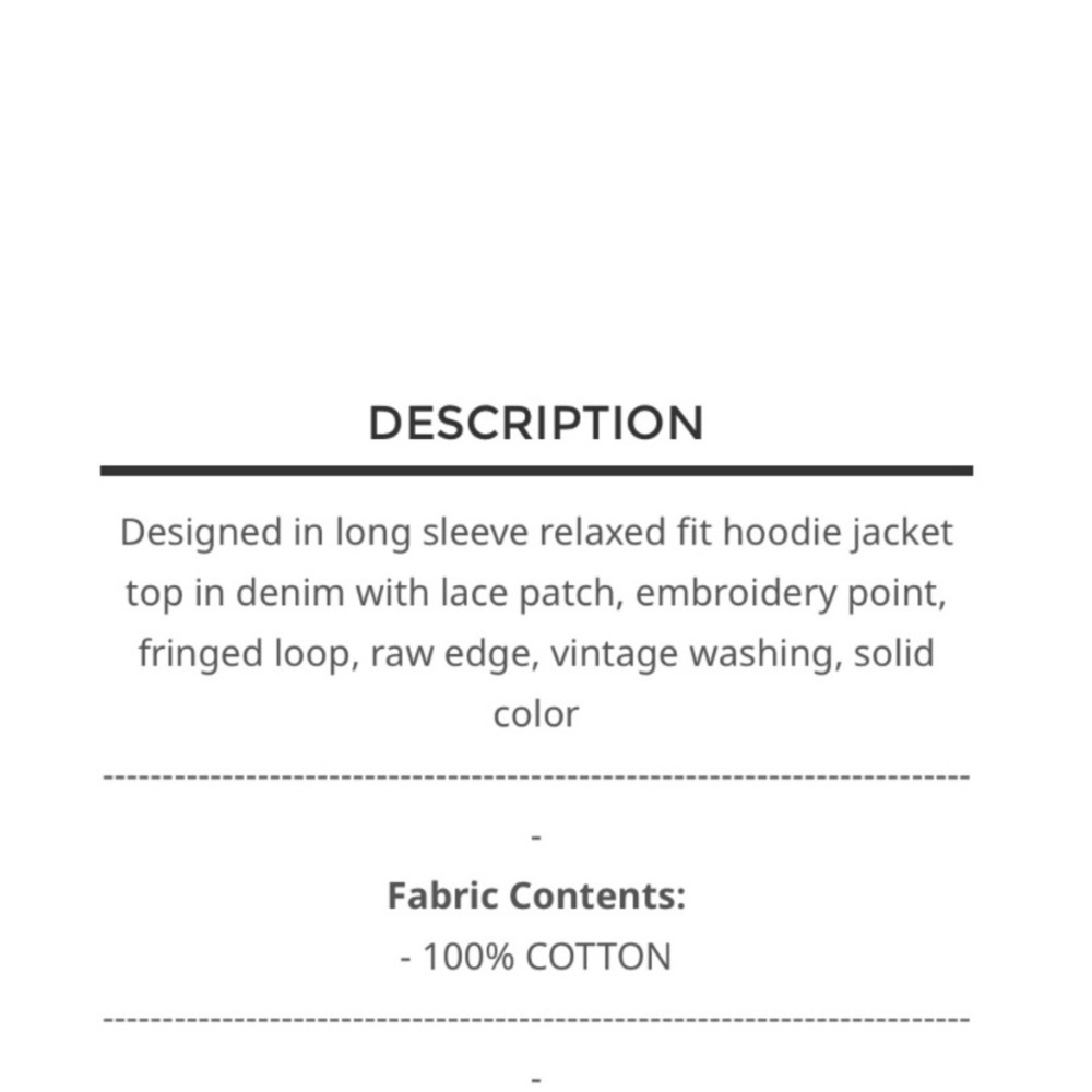 NEW $55 start No. 31 LAST ONE ๐POL Hooded lace embroidery jacket - Picture 5 of 5